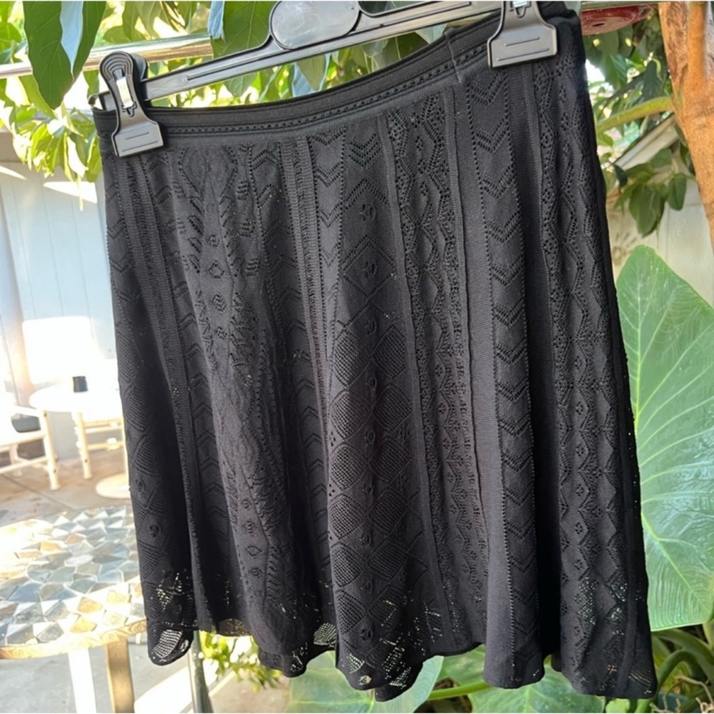 Roberto Cavalli vintage y2k a-line flowy short knit mini skirt